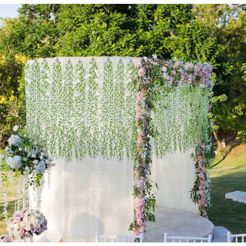 7 Pack | Green Willow Hanging Vine Garden Plant 35 total stems